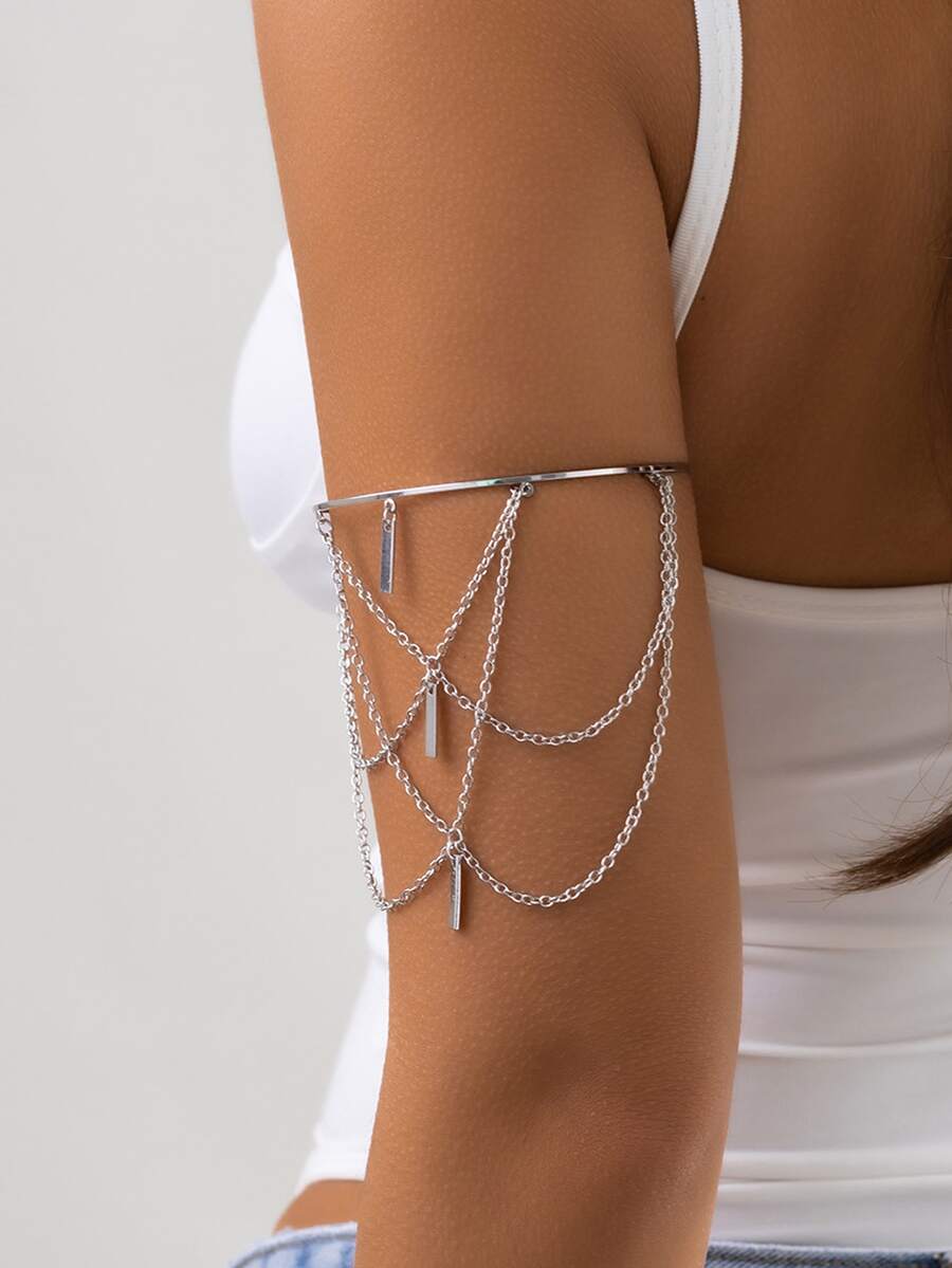 1入組金屬質感鏈條鏈條帶星星&亮片&流蘇