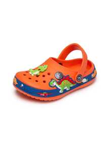 Zuecos Sandalias chanclas niño diseño dinosaurio - Naranja - Ver 2