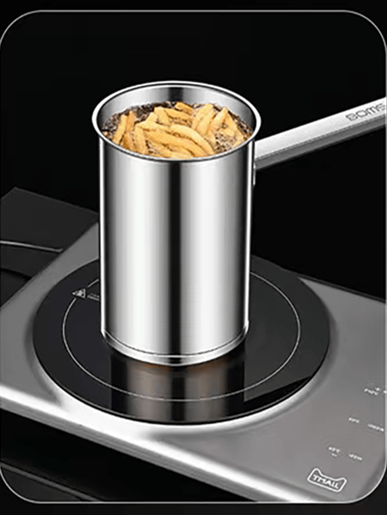 Deep Fryer, Mini Stainless Steel Oilsaving Fry Pot With Filter Net