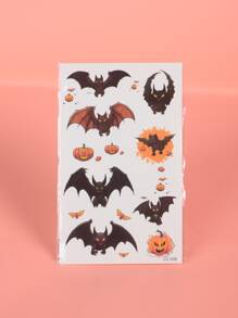 Halloween Bat Pattern Cartoon Style Water-Proof Tattoo Sticker For Women's Chest, Arms, And Face Fake Tattoos - Multicolor - View 3