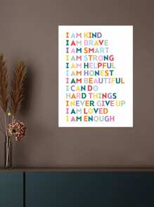 1 件，励志名言帆布海报，防水彩色英文印刷，适用于房间、书房、教室、墙面装饰、壁画、海报礼品，可选带框或不带框。 - 彩色 - 查看 2