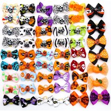 5/8/10/12pcs Happy Dog Halloween Bat Skull Scalp Stretching Hair Rope, Dog Accessories Cat And Dog Universal Pet Headwear, Suitable For Daily Halloween Wear, Style Random Shipping