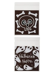 100 件黑色萬聖節糖果包裝袋用於焦糖、雪花糖糖果