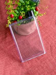 1 件透明水瓶 A6 350ml 创意 A6 笔记本形状塑料水瓶扁纸杯塑料瓶杯，适用于户外、露营 - 無色 - 查看 9