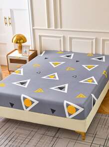 3pcs Reactive Printed Skin-Friendly Fitted Sheet Set Including 2 Pillowcases (Fitted Sheet & Pillowcase) - Brown - View 2