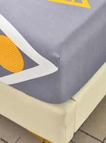 3pcs Reactive Printed Skin-Friendly Fitted Sheet Set Including 2 Pillowcases (Fitted Sheet & Pillowcase) - Brown - View 7