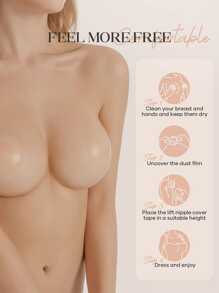 A.Gerolez 4 對奶嘴乳罩 - 粘性矽膠乳頭貼 - 可重複使用乳貼乳罩，適合女士，帶旅行盒