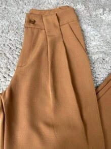 Women Pants - 駝色 - 查看 5