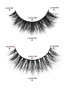 MAGEFY 20/40对自然交叉全脸混合假睫毛，精致款式，适合日常佩戴，卡通风格，旅行必备，可选配带夹子的眉刷 - 黑色 - 查看 6