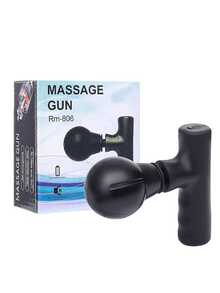 Mini Portable Rechargeable Massage Gun Electric Muscle Massager Shoulder Neck Arm Relaxation Fitness Athletes Runners - Black - View 3