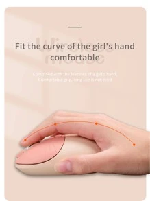 MOFII M3 無綫鼠標，具有輕巧可愛貓爪圖案和貓耳形狀，適用於 Windows、PC、筆記本電腦、台式機、杏色