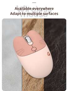 MOFII M3 無綫鼠標，具有輕巧可愛貓爪圖案和貓耳形狀，適用於 Windows、PC、筆記本電腦、台式機、杏色