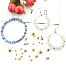 3-10mm Ccb Electroplated Round Beads For Handmade Diy Jewelry Making, Partially Finished Accessory Material - Yellow Gold - View 6