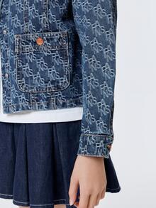 Balabala 1 Miếng Thiếu niên cô gái Đồ họa Chữ cái Giường đôi In Túi có nắp Áo khoác denim Thích hợp Cho mùa xuân Và Mùa thu - Màu xanh lam - Xem 4