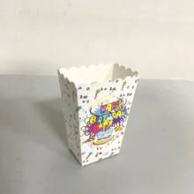 6pcs/bag Decorative Popcorn Boxes - White - View 1