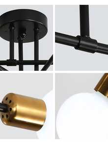 Fylbinye 1入80cm 8燈星形吊燈,現代風格e27底座,適用於臥室客廳餐廳咖啡廳書房廚房天花板燈 - 黑色 - 查看 3