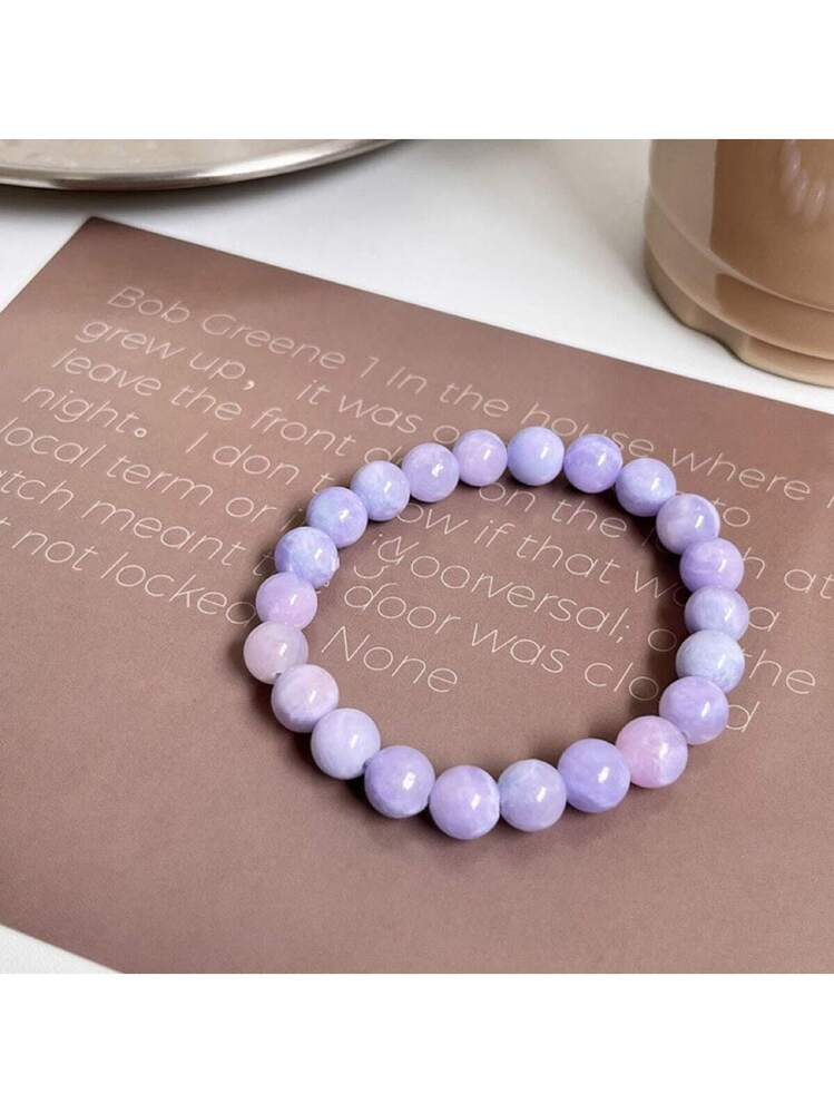紫 ビーズ アクセサリー ブレスレット 霊珠 腕輪 ストラップ お揃い