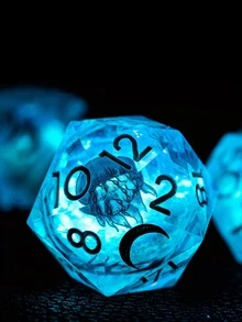 2入組/套7形狀骰子矽膠模具適用於數字遊戲戀人 - 白色 - 查看 10