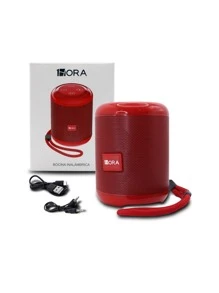 Mini Bluetooth 5.0 Wireless Speaker Micro SD FM Radio USB Auxiliary 1 Hour - Red - View 1