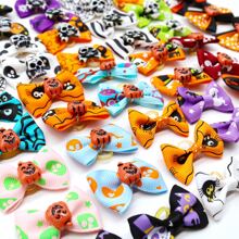 5/8/10/12pcs Happy Dog Halloween Bat Skull Scalp Stretching Hair Rope, Dog Accessories Cat And Dog Universal Pet Headwear, Suitable For Daily Halloween Wear, Style Random Shipping