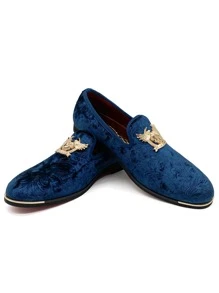 Eagalon Mocasines De Hombre Zapatos De Vestir Retro Zapatos Casuales - Azul - Ver 1