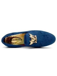 Eagalon Mocasines De Hombre Zapatos De Vestir Retro Zapatos Casuales - Azul - Ver 4
