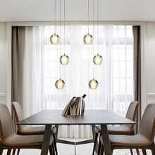 1入組現代水晶玻璃泡泡球室內吊燈帶接線和裝飾用品適用於餐廳,廚房島,臥室,客廳,辦公室 - Chrome - 查看 10