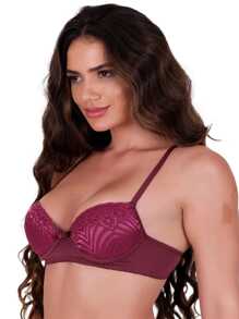 Women Bras & Bralettes - 酒紅色 - 查看 1