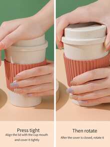 1只時尚咖啡杯附攪拌棒 - 粉色 - 查看 4