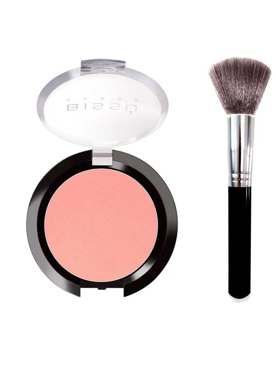 Rubor Bissu contorneador con Brocha Colorete Líquido Color Resistente Al Agua Mate De Larga Duración Con Polvo Resaltador Rosa, Coral, Pincel - Kit De Regalo De Maquillaje Para Mujeres - 16 - Ver 1