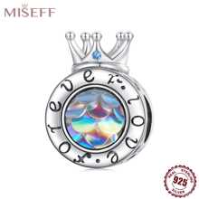 MISEFF MISEFF 1 Pc Sterling Silver Princess Crown Charm Luxury Pendant Elegant For Bracelet Necklace Chains DIY Decoration Jewelry Gift