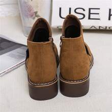 Của phụ nữ Retro Mờ Giày ống Với Hình vuông Giày cao gót , Pointed Toe Và Cắt thấp - màu nâu - Xem 5
