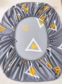 3pcs Reactive Printed Skin-Friendly Fitted Sheet Set Including 2 Pillowcases (Fitted Sheet & Pillowcase) - Brown - View 5