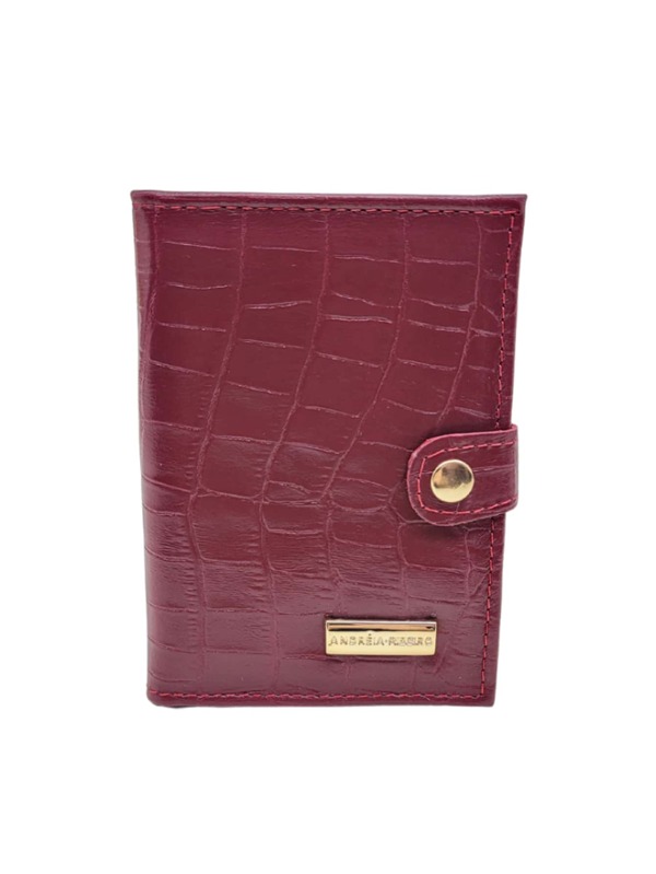 Porta Documento Feminino Couro Legítimo Andreia Ribeiro Original Compacto