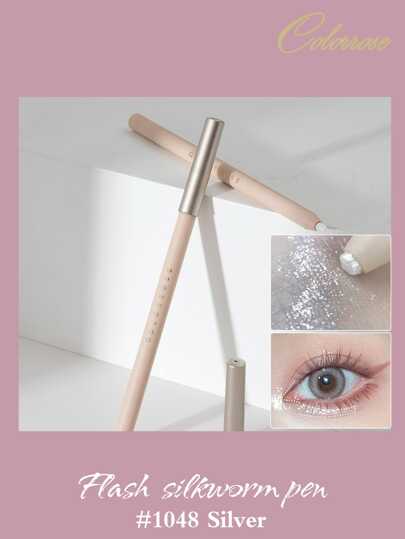 COLORROSE Pearlescent Eye Highlighter Stick, Brightens Eye Area, Creates Shimmery Eye Makeup, Effectively Covers Dark Circles, Smudge-Proof, Long-Lasting, For Daily Makeup, Brightens Inner Corner Of Eyes, Silver