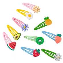 10 cái kẹp tóc trang trí trái cây - Nhiều màu - Xem 2