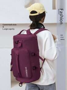 大容量旅行包,多功能便攜式背包,運動包帶有干濕分離功能,適用於學校,背包旅行包,附有鞋隔層 - 紫羅蘭色 - 查看 4