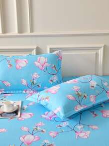 3入組膚友好型面料床單配備2個枕頭套 - 藍色 - 查看 9