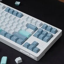 170 键 Shoko 双色注塑键帽 PBT 材质 Cherry 轮廓高度 GMK 风格键帽套装适用于 61/64/68/82/84/87/98/104/108 ANSI/ISO 布局双色注塑通用兼容性 Cherry TTC Gateron JWK Bsun MX 开关机械键盘 - 藍白色 - 查看 2