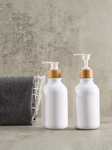 1pc White 300ml High Transparency Lotion Dispenser Bottle - White - View 3