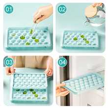 1pc Spherical Ice Cube Tray For Making Round Ice Balls, Storage Container, Ice Mold - Blue - View 4