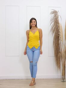 Women Tank Tops & Camis - 黃色 - 查看 5
