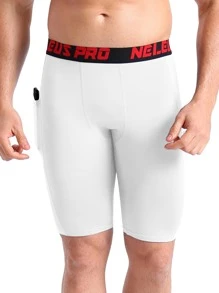 NELEUS Men's 3 Pack Running Compression Shorts With Pockets - black,grey,white#3 - View 7