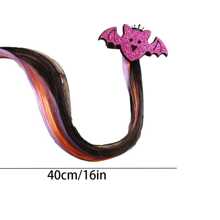 1個隨機款式的萬聖節蝙蝠形狀髮夾,帶帶吊著的頭髮,服裝派對髮飾