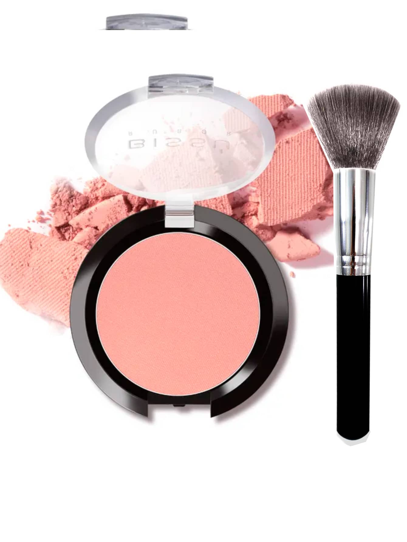 Rubor Bissu contorneador con Brocha  Colorete Líquido Color Resistente Al Agua Mate De Larga Duración Con Polvo Resaltador Rosa, Coral, Pincel - Kit De Regalo De Maquillaje Para Mujeres - 8 - Ver 1