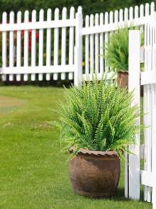 4 cây nhân tạo, cây giả bằng nhựa hiện đại để trang trí sân vườn - màu xanh lá - Xem 1