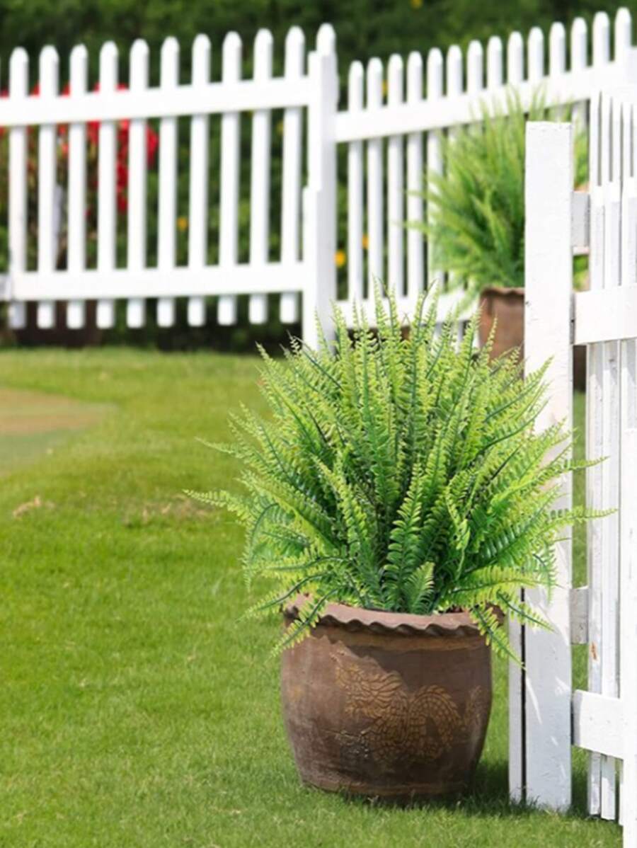 4 cây nhân tạo, cây giả bằng nhựa hiện đại để trang trí sân vườn - màu xanh lá - Xem 1