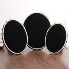 1pc Velvet Jewelry Display Stand For Bracelets, Anklets, Wristbands, With 3 Round Tables, For Exhibiting Ornament Accessories - Black - View 2