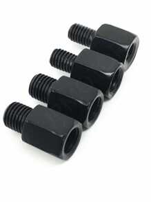 1入組黑色後視鏡轉換螺絲帶8mm內螺紋和8mm外部線適用於摩托車和電動車輛,添加高度螺絲 - 黑色 - 查看 3