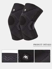 1pc Elastic Thin Knitted Knee Support Gym Accessories Knee Support Sports Knee Pads Gym Knee Pads - Black - View 3